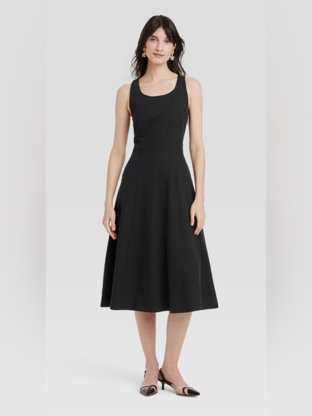 NWT! A New Day Elegant Black Sleeveless Corset Midi Dress - size 8